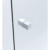 90cm Frameless Diamond Shower Screen White F-Brackets with SS Hinges & Square Knob Handle V63-910641