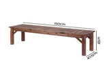 Gardeon Garden Benches Garden Seating Backless Timber Seat 150cm Brown ODF-BENCH-150-CC