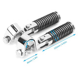 Pair of Motorcycle Foot Pegs Clamp Footrest Mount for 1in Engine Crash Bar Guard Argent V1369-AZ3-W-15568