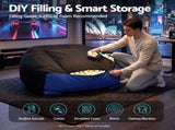 Artiss Gaming Bean Bag Chair for Adults Teens Kids Splash-Proof Floor Gaming Chair BD-COVER-GAME-CH-BLBK