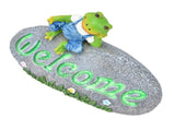 Welcome Frog Statue Luminous Garden Decor Resin Craftwork Patio Yard Lawn Animal Ornament for Indoor V1294-YM0718-3111210480711