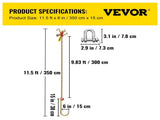 J Hook Chain, 2PCS 8 mm x 300 cm G80 Long Shank J Hook Tow Chain with RTJ Cluster Hook & Grab Hook, V952-SZGLRTJ51610FT001V0
