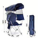 Foldable Canopy Shade Chair Outdoor Sturdy Frame Thickened Oxford Fabric Chair with Armrest Cup V985-CANOPYCHAIR