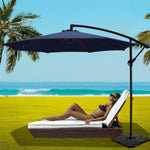 Instahut 3m Umbrella w/Base Outdoor Cantilever Beach Garden Patio Parasol Navy UMB-BAN-50N-COM-NA