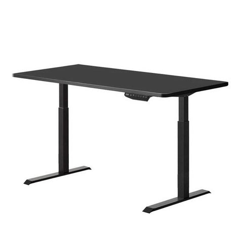 140cm Standing Desk Height Adjustable Sit Stand Motorised Black Single Motor Frame Black Top V255-SMB-140B