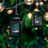Lanterns for candles, garden lanterns, hanging small lanterns in vintage style for tea lights, Blue V1237-ZY-203-4562