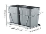 Pullout Trash Can for Kitchen Cabinets,Double Under Sink Garbage Recycling Bin, Under Mount V952-CFLJTDTHSST5OB5S2V0