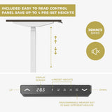 Standing Desk Height Adjustable Sit Stand Motorised Single Motor Frame Grey Only V255-FRAME-SMG