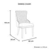 Set of 2 Beige Velvet Dining Chairs Button Studded Ring Back Design Golden Legs V43-DC-LYN-GL