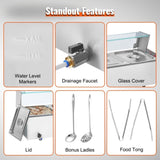 VEVOR Commercial Electric Food Warmer Countertop Buffet 5*8Qt with Glass Shield V952-SYSPBWQBLZK5C1L71V3