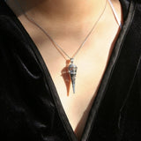Gift Box - Cone White Gold Aroma Necklace Purify Oil Blend V760-GBAJ - 22