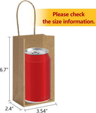100 Pack 3.5x2.4x6.7 Inches Mini Gift Party Favor Bags Small Brown Gift Bags with Handles Bulk V1258-DP02-WO-176