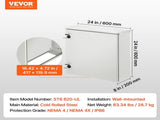 Electrical Enclosure, 24'' x 24'' x 8'', UL Certified NEMA 4 Outdoor Enclosure, IP65 V952-TUL60X60X20CMW0NQV0