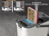 Premium Microfiber Flat Mop Bucket Set w/ Clean & Dirty Water Separation 360 Degree - White V563-75255