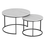Artiss Nesting Coffee Table Set of 2 Marble Effect FUR-V-COF-01-MBWH