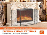 Fireplace Screen 3 Panel, Sturdy Iron Mesh Fireplace Screen, 122CM Spark Guard Cover, No V952-BLMHSFG4555I9GTXEV0