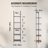 VEVOR Industrial Square Pipe Shelf 5 Tier 40x30x178cm Wall-Mount for Bedroom V952-JSGZWJFGHMBH9PIGIV0