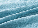 100% Cotton Embossed Sky Blue Bloom Coverlet Bedspread Set V745-MMPAC061122Q13U