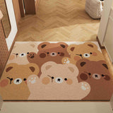 Jumbo Bear Set of 2 Cartoon PVC Coil Entrance Mats - Non-Slip Dirt Trapping Door Mats V888-ELOSUNG28033