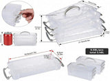 2 Pack 3 Tier Clear Plastic Storage Box with Lid and Handles, Portable Craft Organizer Container for V1237-ZY00B0CG6CJZJJ
