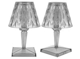 LED Crystal Table Lamp Transparent Prism Dimmable Desk Lamp USB Charging Indoor LightingGray V1294-YM0901-3119210122315