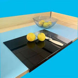 Black Acrylic Cutting Board with Lip 17.7X13.7 inch No-Scratches V1369-AZ3-W-11259