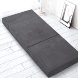 Giselle Bedding Foldable Mattress Folding Foam Bed Mat Single Grey FOAM-MFM-CU01-VEL-GY