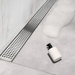 1200mm Bathroom Shower Stainless Steel Grate Drain w/Centre outlet Floor Waste Square Pattern V63-832831