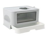 PaWz Foldable Cat Litter Box Tray Enclosed Grey PT1152-GY_NZ