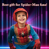 Spider Pendant Necklace Surgical Steel Superhero Spiderman Jewelry for Kids- Gold-A V1164-325761