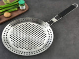 Grill Pan,Portable Folding Metal BBQ Grill Tray with Handle,Perforated Grilling Skillet for V1369-AZ3-W-14006