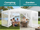 Instahut Gazebo2x2m Marquee Wedding Party Tent Outdoor Camping Mesh Wall Canopy Shade Gazebos Navy GAZEBO-WED-C-FG-222-WH