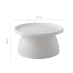 Artiss Coffee Table Round 71CM Plastic White AI-PP-CT-L-WH