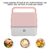 Portable Electric Heating Lunch Box Food Heating Warmer Steaming Cooking MachineDouble Layer US Plug V1294-YM0901-3113200043316