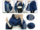 Fleece Wearable Blanket with Buttons - Comfy Poncho Throw Flannel Blanket Shawl V1369-AZ3-W-17830