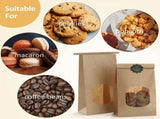 Bakery Bags with Window 100pcs 4.5x2.36x9.6 Inches Window Tin Tie Tab Lock Kraft Brown Paper Bags V1258-DP02-WO-144