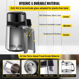 1.1 Gal Water Distiller, 0.3 Gal/H, 750W Distilled Water Maker Machine 0-99H Timing Set Temp V952-ZLJWXKYSACIHVQ18CV3