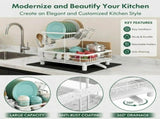 CARLA HOME 2 tier Dish Drying Rack with Drainboard & Utensil Holder for Kitchen V178-36539
