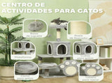 CARLA HOME Large Cat Tree Tower for Indoor Cats with Plush Perch, Cat Condo, Natural Sisal V178-36394