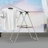 Stainless Steel Floor-Standing Folding Wing-Shaped Drying Rack-Silver V1161-109770