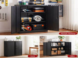 Artiss 100cm Steel Locker Cabinet Filing Mental Storage 100cm 3-Point Lock 2 Adjustable Shelves FC-METAL-100-BK