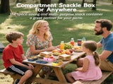 3 Pack Silicone Lunch Boxes Reusable with Lids Mini Double Compartment Portable Food Storage V1258-DP02-BOL-368