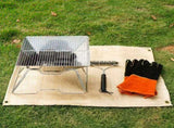 Khaki Fire-Resistant Mat for Outdoor Camping, Fireplace, Grill, and Barbecue Rack V1369-AZ3-W-09023