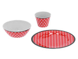 Fruit Plate Bowl Cup Kit Red Dot Pattern Tableware Set Household Kitchen Accessory V1294-YM0901-3118210178611