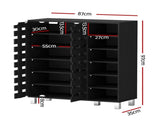 Artiss Shoe Rack Cabinet 6 Tier Storage Shelf Black FURNI-L-SHOE-2D-BK-AB