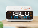 Alarm Clock Radio Multifunctional LED Music Timing Rechargeable FM Radio Alarm Clock for Home White V1294-YM0706-3115230065011