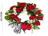Red Geranium Wreath Spring Summer Front Door Red Geranium Summer Wreath Home Decor V1192-AZ-W-27943