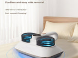 White Wireless Handheld Mite Remover Vacuum - Dual Cup Strong Suction UV Sterilization High V888-ELOSUNG53537