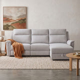 Fabric Electric Recliner Grey Chaise Sofa with Storage V43-SOF-LOUI