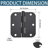 20 Pack Matte Black Door Hinges 3x3 Inch Standard Bedroom Door Hinge,Black Hinges for Interior Doors V1259-DP01-A-3408